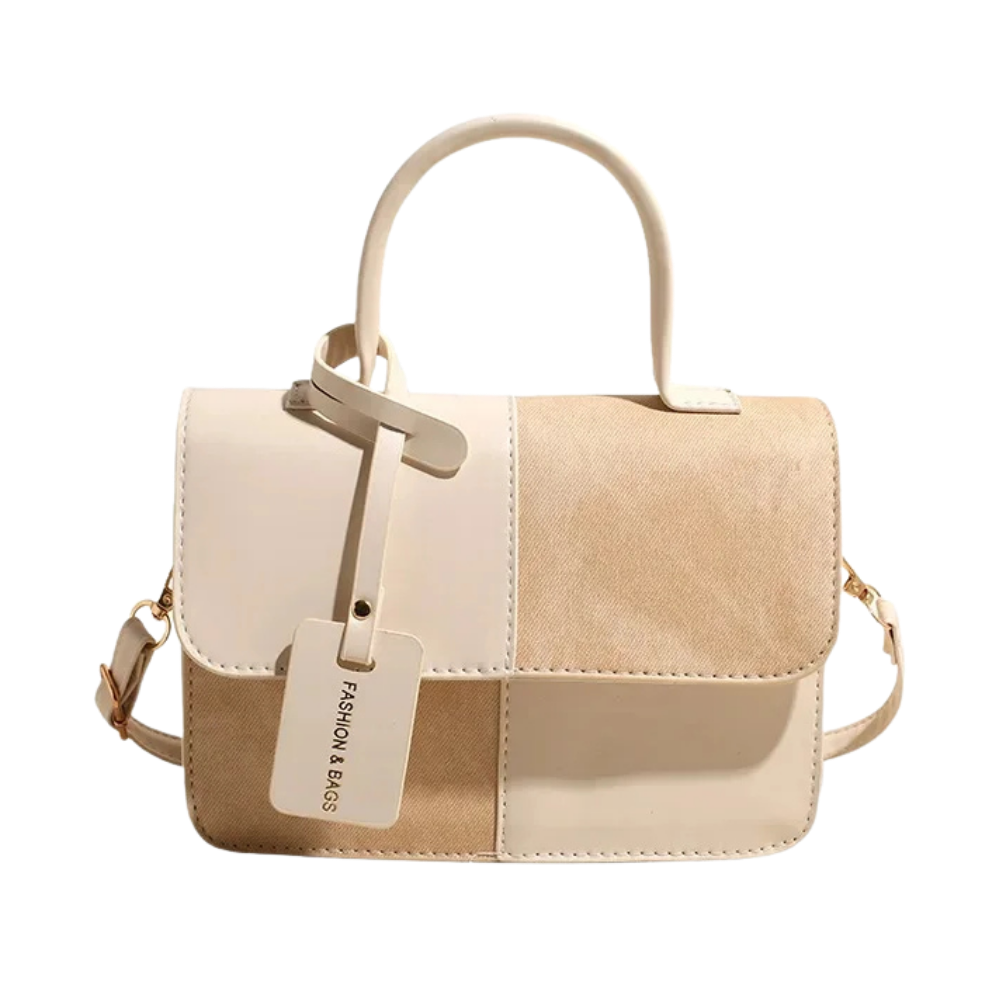 Elvora colorblok vintage look schoudertas - Compact design, maximale uitstraling