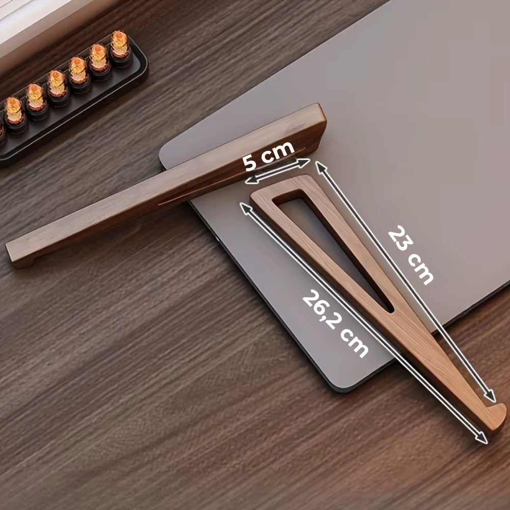 Premium houten laptopstandaard - Verhoog je focus. Verlaag je spanning.