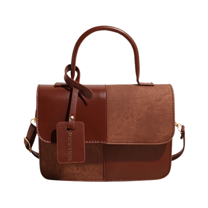 Elvora colorblok vintage look schoudertas - Compact design, maximale uitstraling