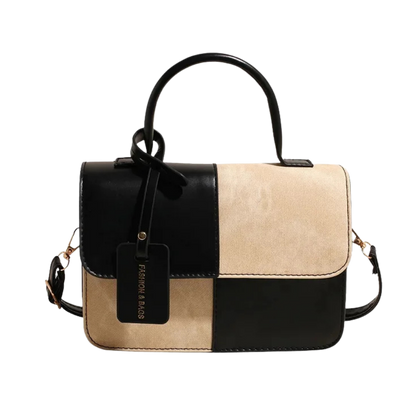 Elvora colorblok vintage look schoudertas - Compact design, maximale uitstraling