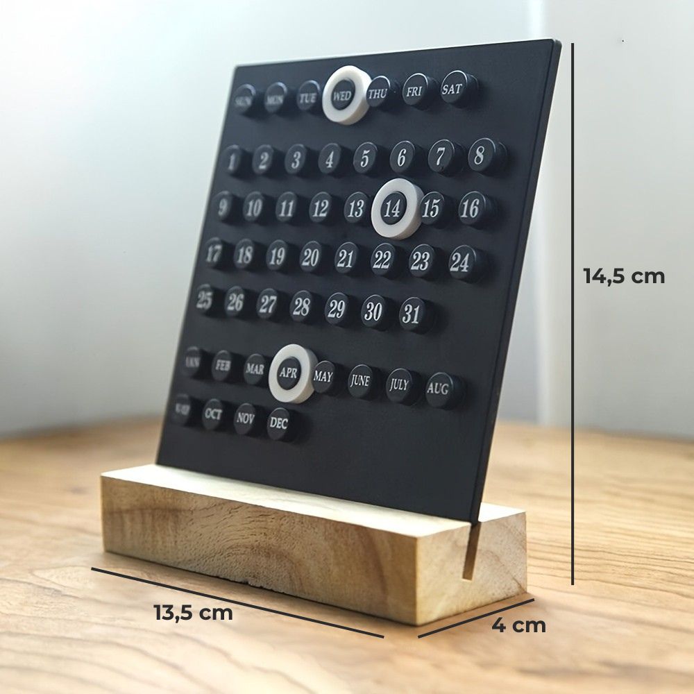 Minimalistische Bureaukalender - Stijlvolle houten bureaukalender die nooit verloopt