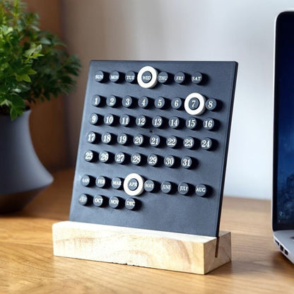 Minimalistische Bureaukalender - Stijlvolle houten bureaukalender die nooit verloopt
