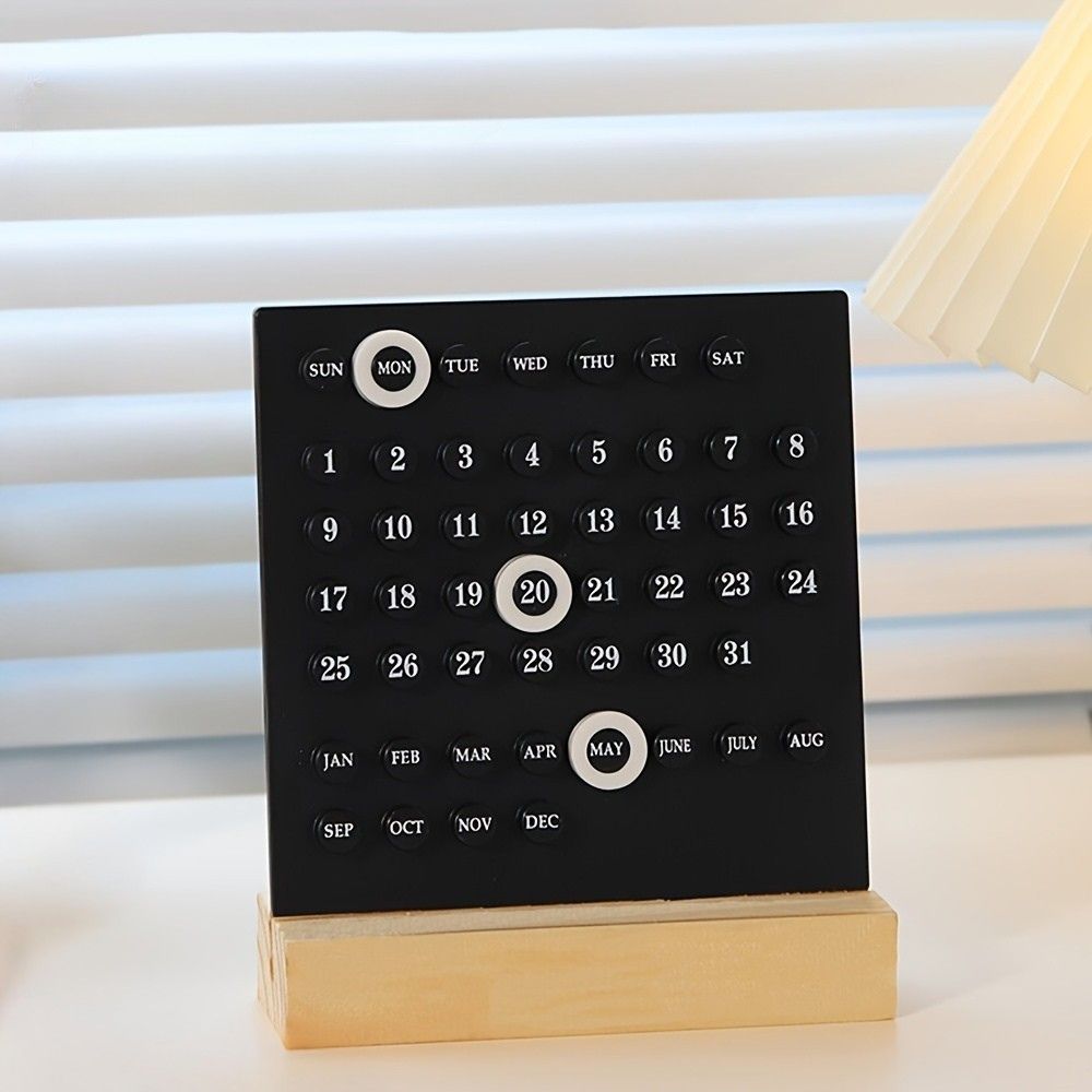Minimalistische Bureaukalender - Stijlvolle houten bureaukalender die nooit verloopt