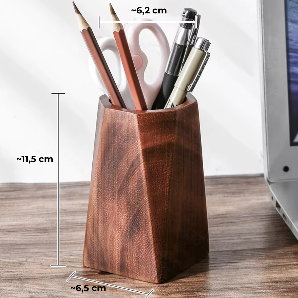 Intovate Walnoot Pennenhouder - Voor een een stijlvolle en georganiseerde werkplek