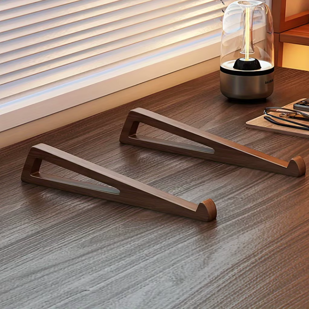 Premium houten laptopstandaard - Verhoog je focus. Verlaag je spanning.