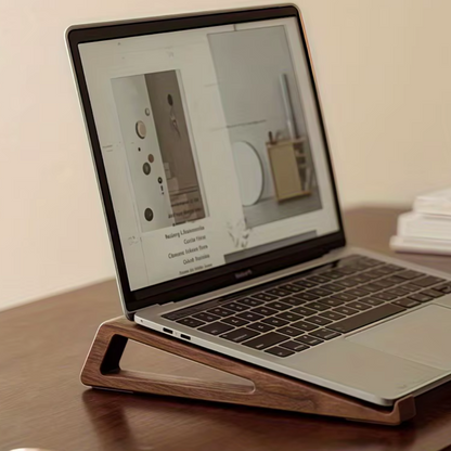 Premium houten laptopstandaard - Verhoog je focus. Verlaag je spanning.